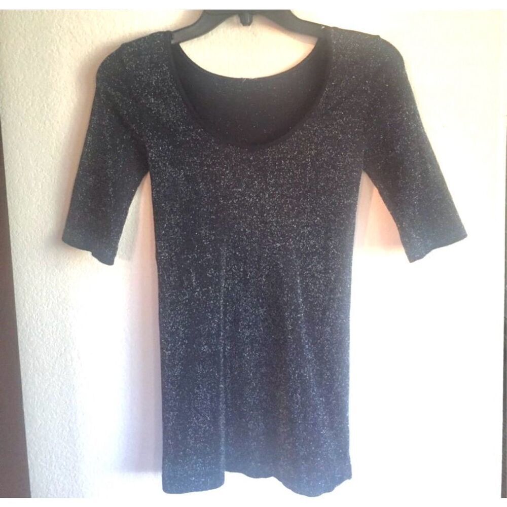 Cute black sparkly top S